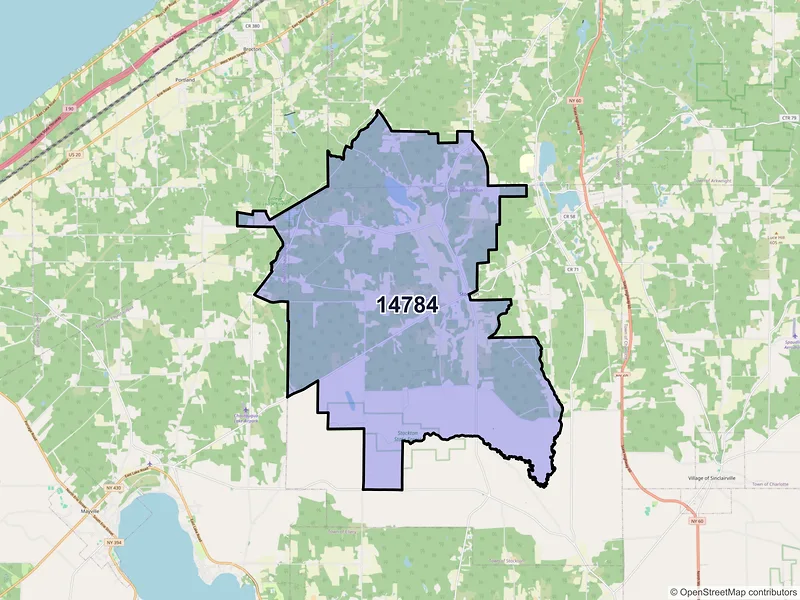 Map of ZIP Code 14784 — Stockton, NY
