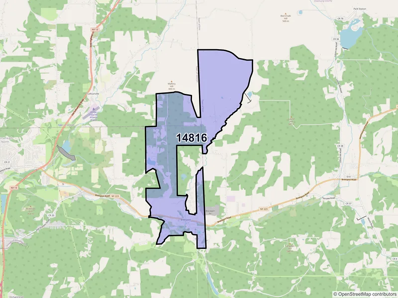 Map of Breesport, New York and ZIP codes