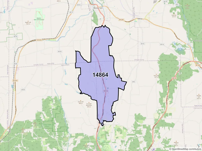 Map of Millport, New York and ZIP codes