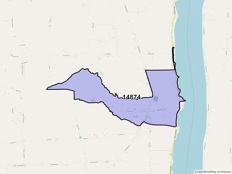 Map of ZIP Code 14874 — Pulteney, NY