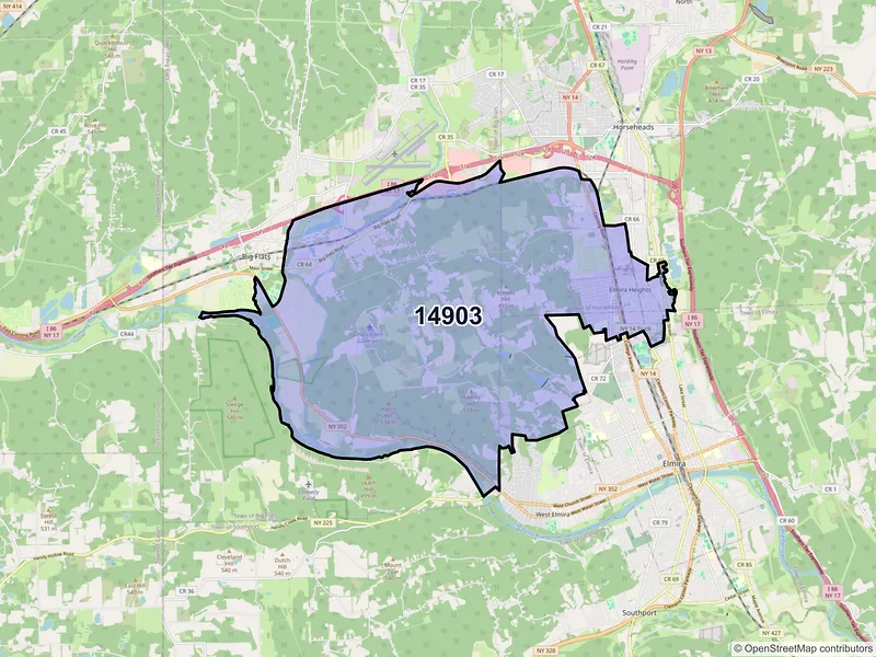 Map of ZIP Code 14903 — Elmira, NY