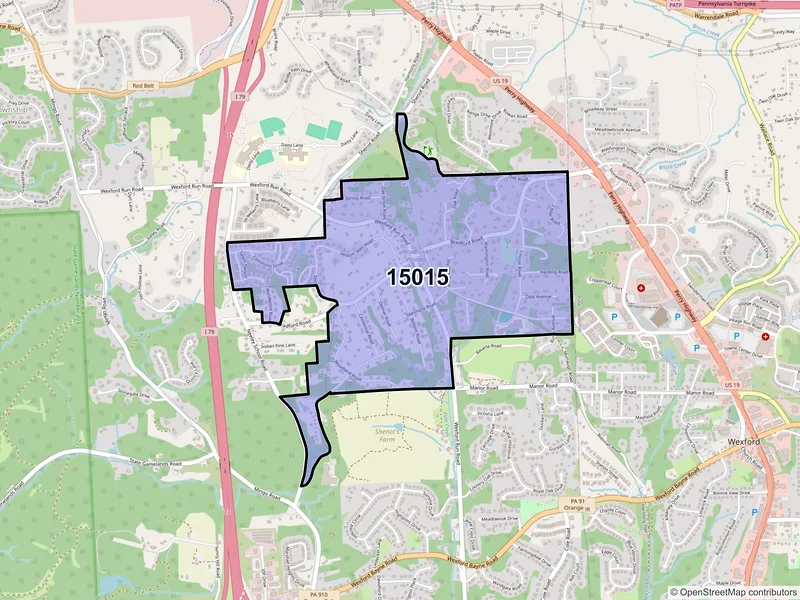 Map of Bradfordwoods, Pennsylvania and ZIP codes