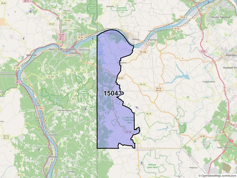 Map of Georgetown, Pennsylvania and ZIP codes