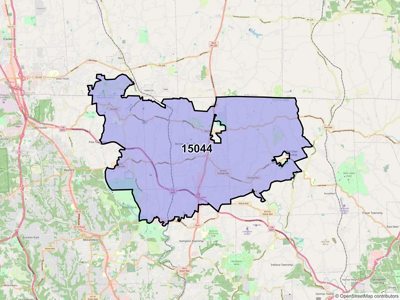 Map of ZIP Code 15044 — Gibsonia, PA