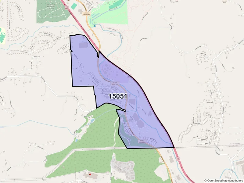 Map of Indianola, Pennsylvania and ZIP codes