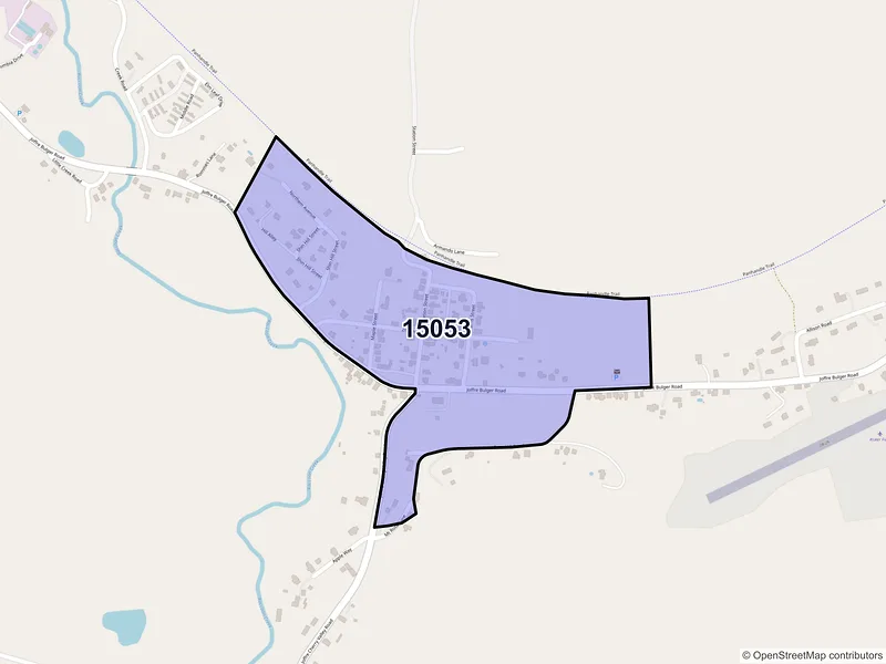 Map of ZIP Code 15053 — Joffre, PA