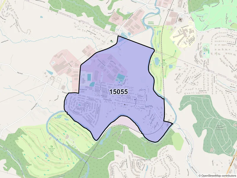 Map of ZIP Code 15055 — Lawrence, PA