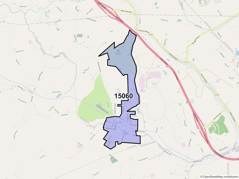 Map of Midway, Pennsylvania and ZIP codes