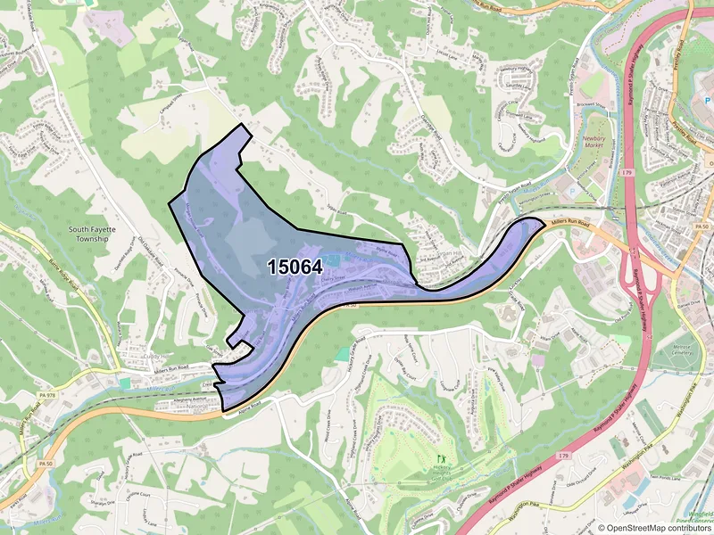 Map of ZIP Code 15064 — Morgan, PA
