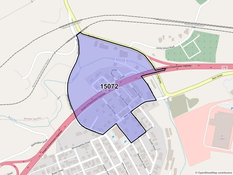 Map of Pricedale, Pennsylvania and ZIP codes