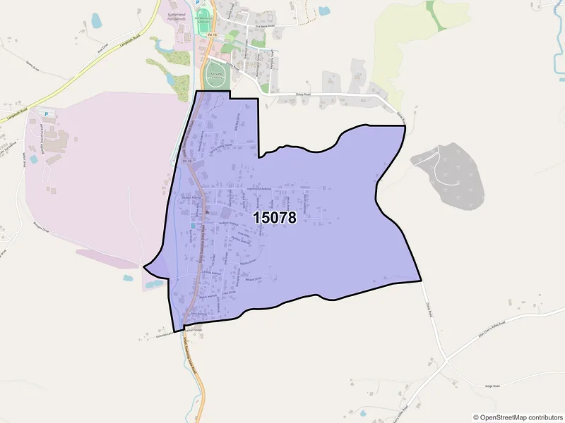 Map of ZIP Code 15078 — Slovan, PA