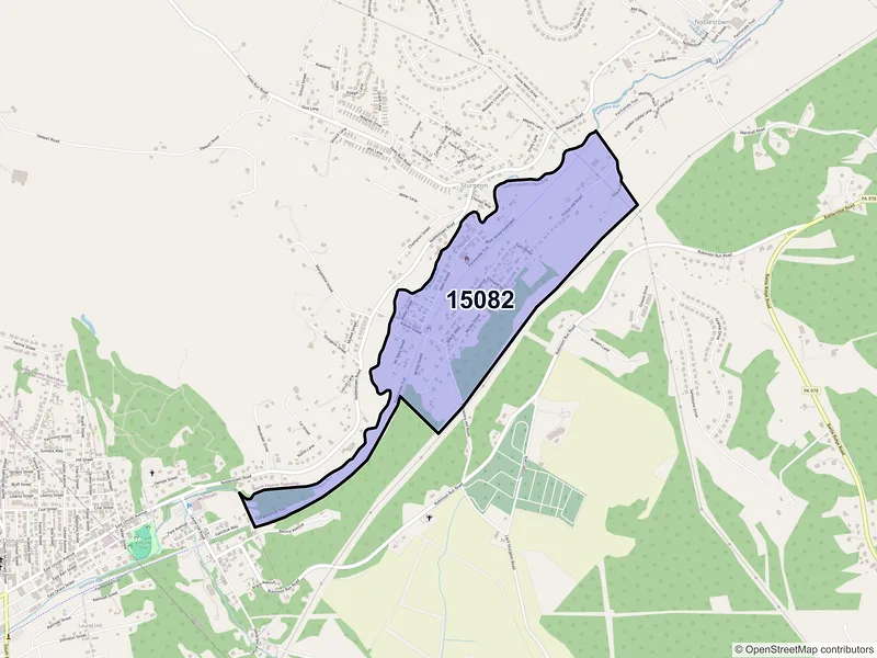 Map of Sturgeon, Pennsylvania and ZIP codes