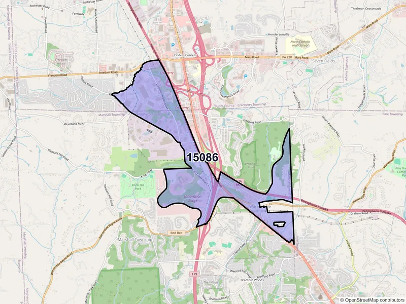Map of ZIP Code 15086 — Warrendale, PA