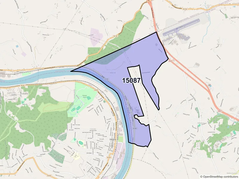 Map of Webster, Pennsylvania and ZIP codes