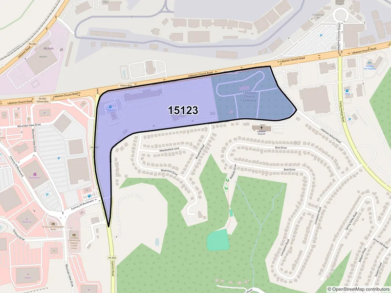 Map of ZIP Code 15123 — West Mifflin, PA