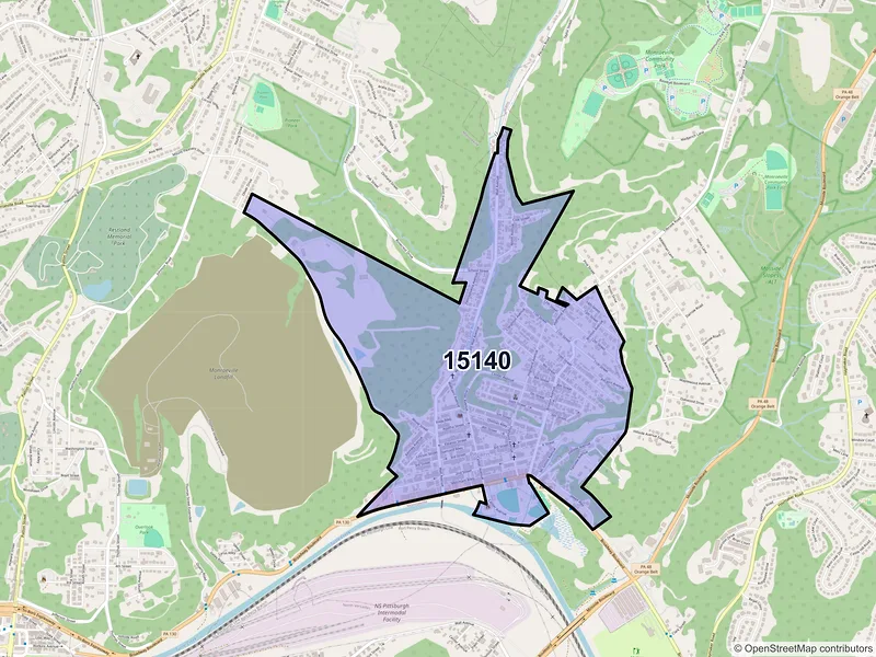 Map of Pitcairn, Pennsylvania and ZIP codes