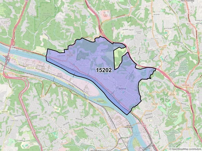 Map of ZIP Code 15202 — Pittsburgh, PA