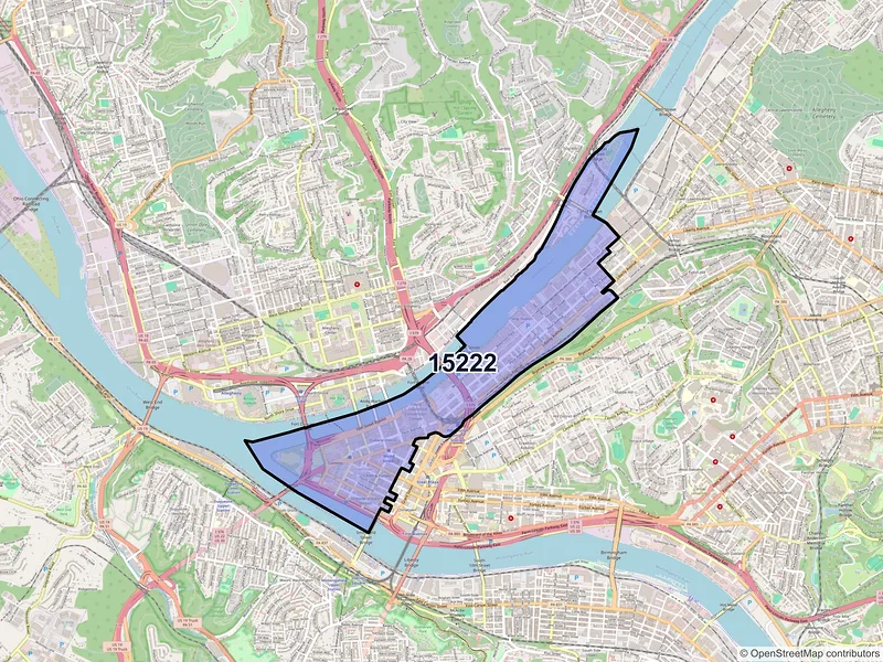 Map of ZIP Code 15222 — Pittsburgh, PA