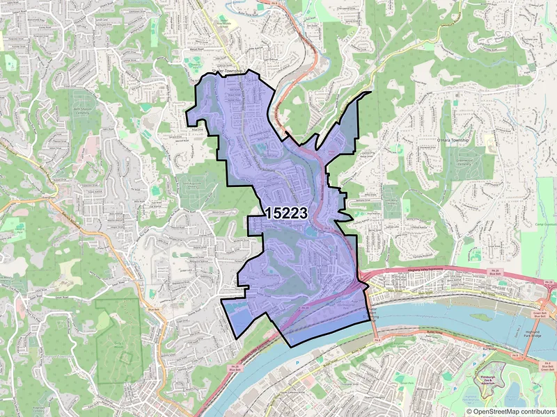 Map of ZIP Code 15223 — Pittsburgh, PA