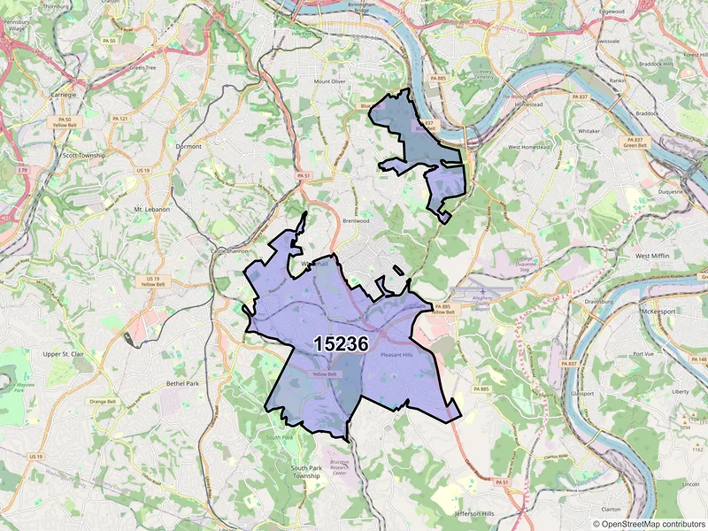 Map of ZIP Code 15236 — Pittsburgh, PA
