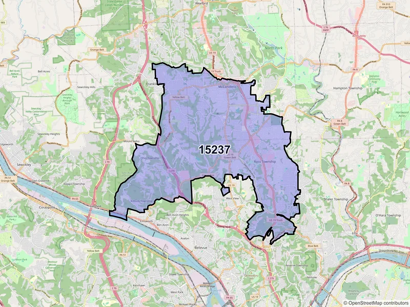 Map of ZIP Code 15237 — Pittsburgh, PA