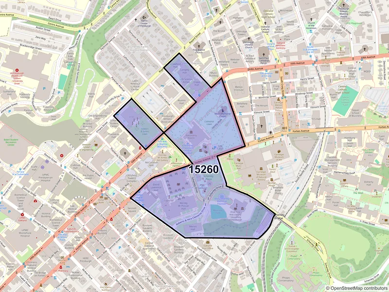 Map of ZIP Code 15260 — Pittsburgh, PA