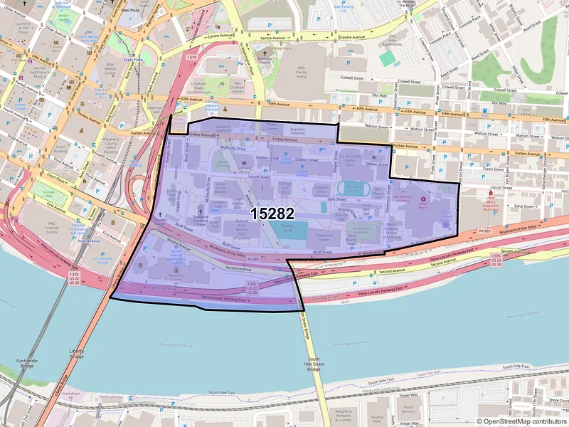 Map of ZIP Code 15282 — Pittsburgh, PA