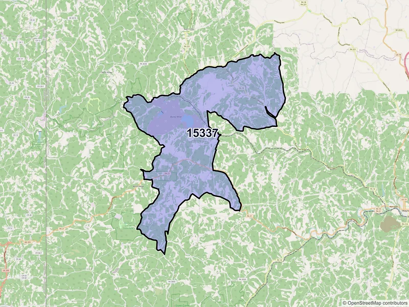 Map of Graysville, Pennsylvania and ZIP codes