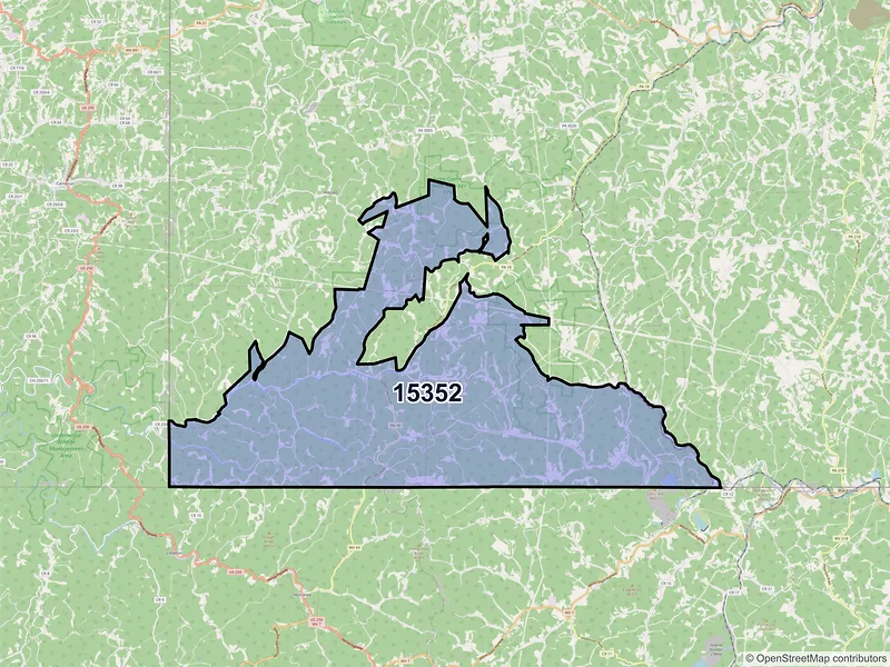 Map of ZIP Code 15352 — New Freeport, PA