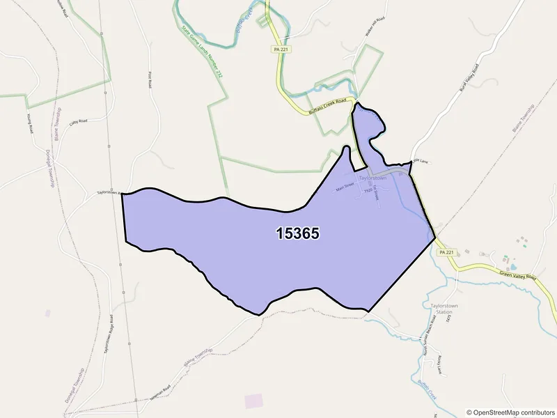 Map of Taylorstown, Pennsylvania and ZIP codes