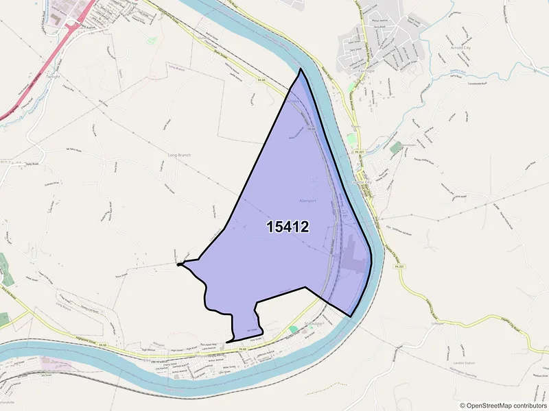 Map of Allenport, Pennsylvania and ZIP codes