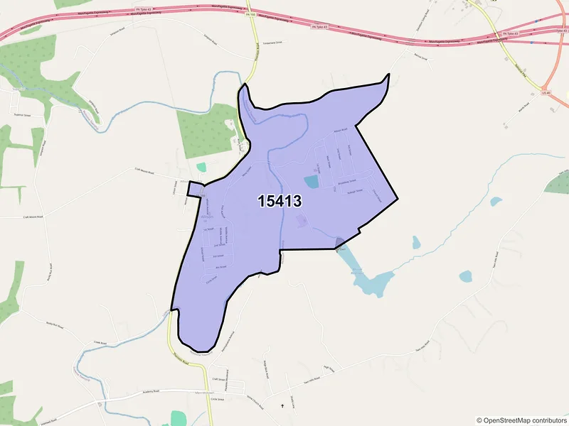 Map of ZIP Code 15413 — Allison, PA