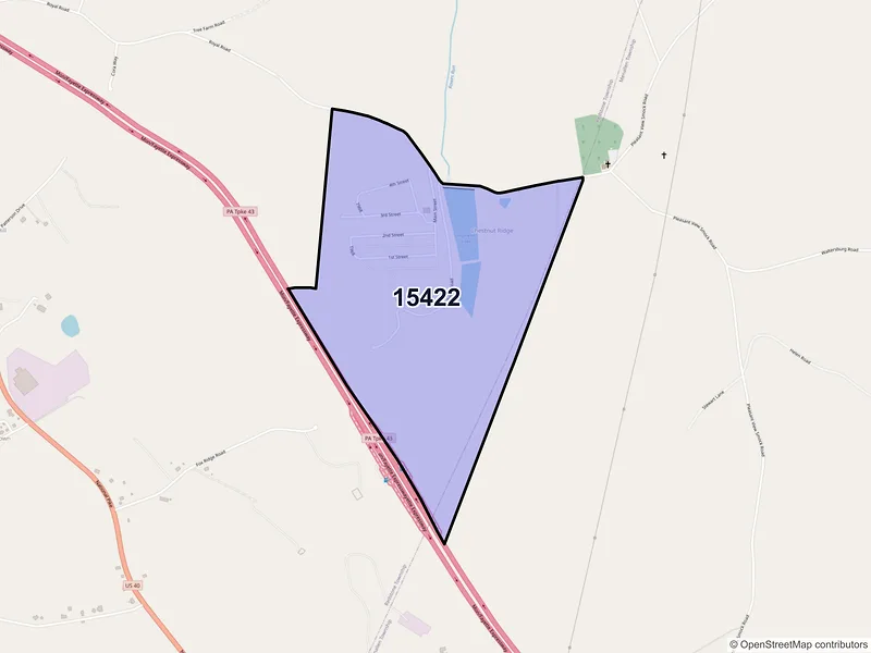 Map of Chestnut Ridge, Pennsylvania and ZIP codes