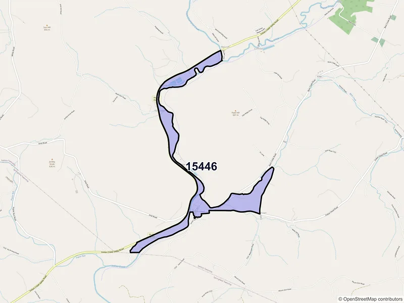 Map of ZIP Code 15446 — Indian Head, PA