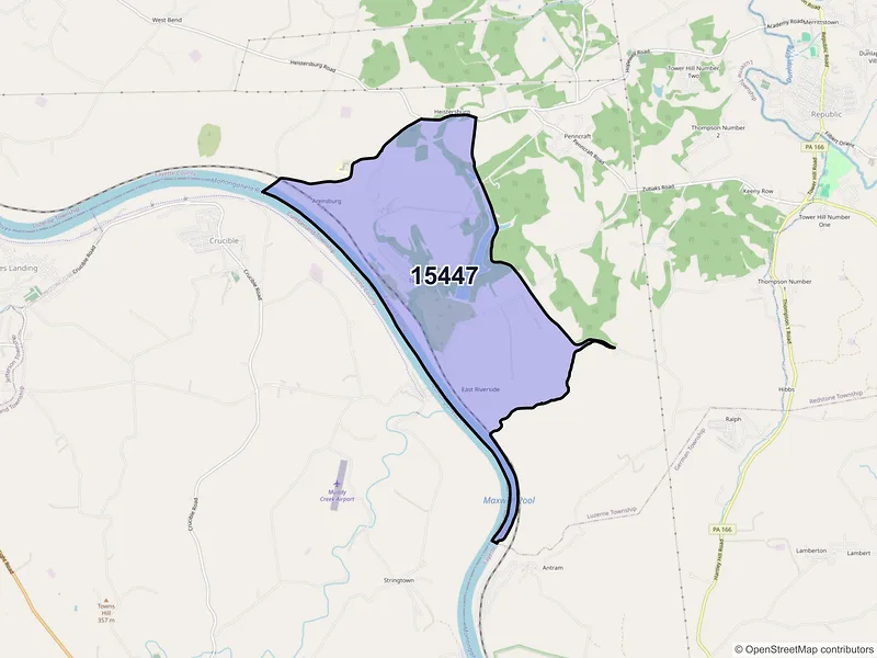 Map of Isabella, Pennsylvania and ZIP codes