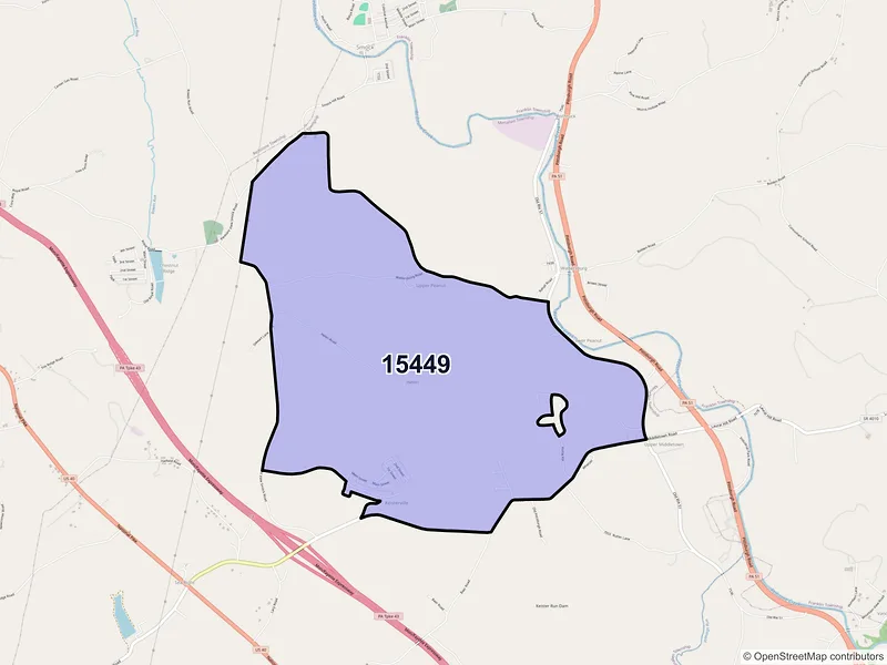 Map of Keisterville, Pennsylvania and ZIP codes