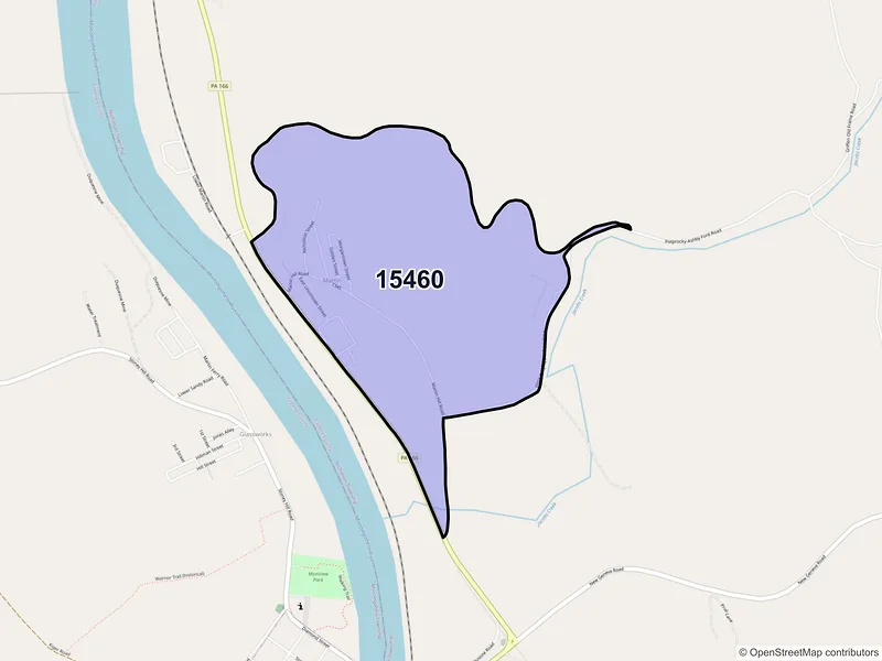 Map of Martin, Pennsylvania and ZIP codes