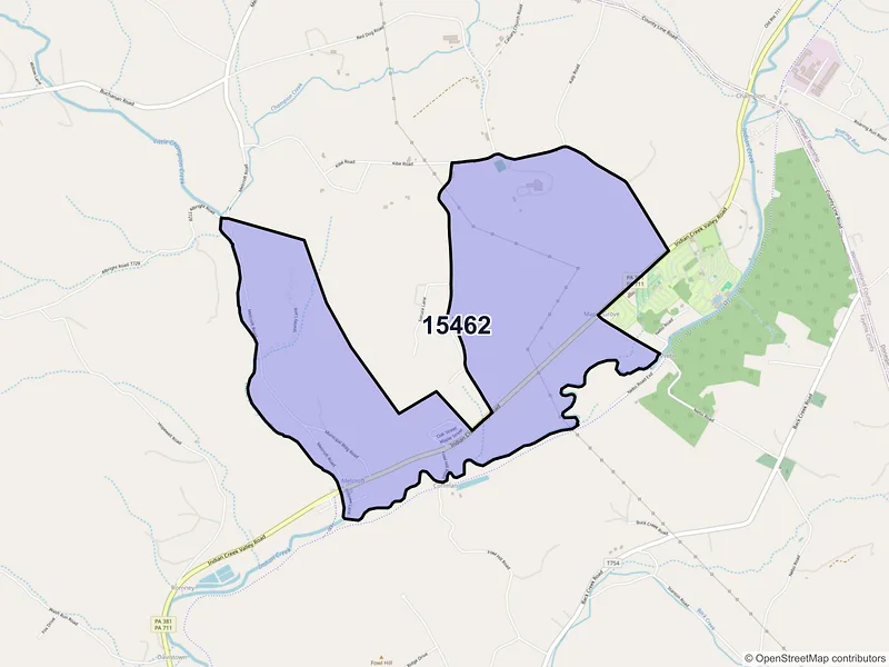 Map of Melcroft, Pennsylvania and ZIP codes