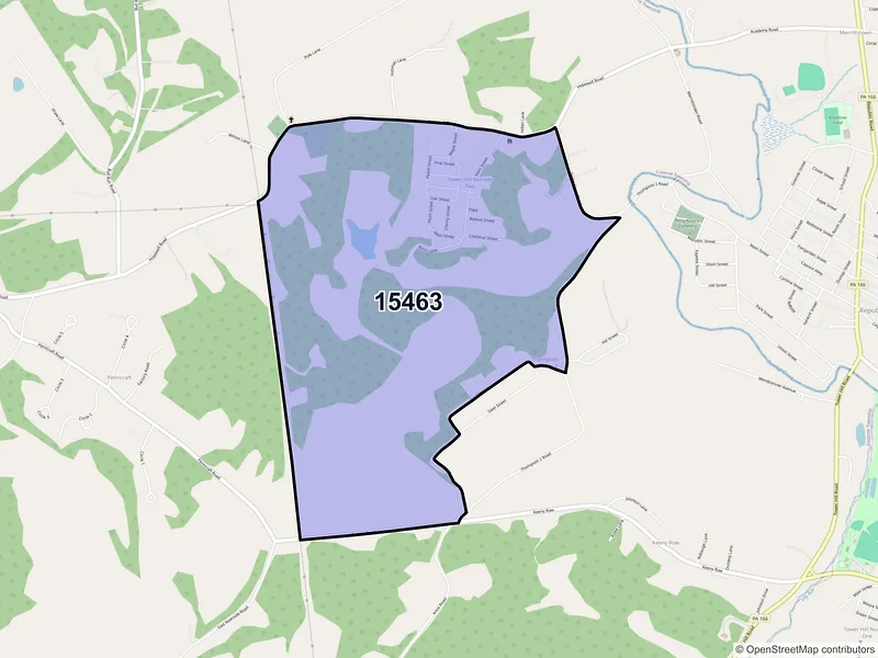 Map of Merrittstown, Pennsylvania and ZIP codes