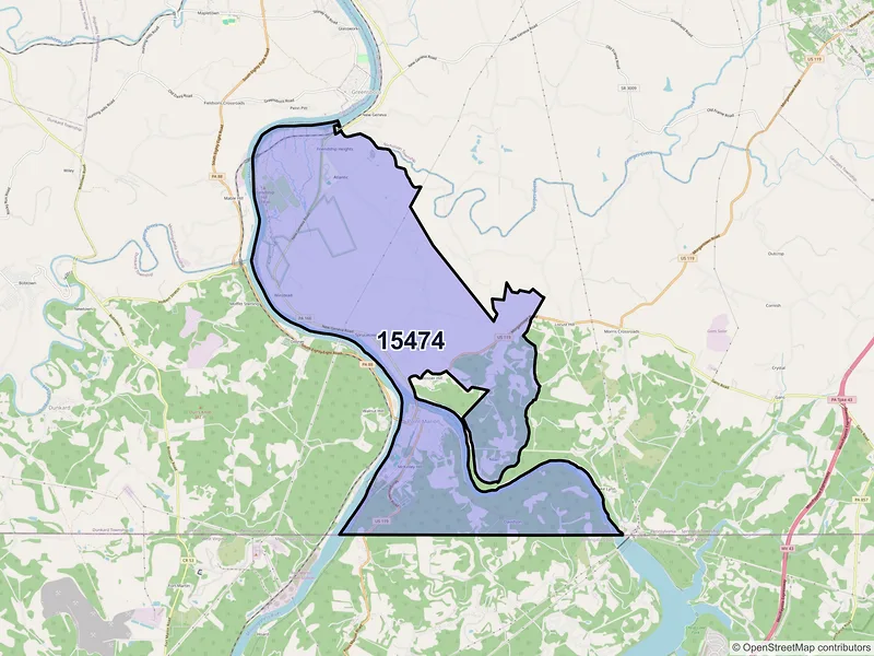 Map of Point Marion, Pennsylvania and ZIP codes