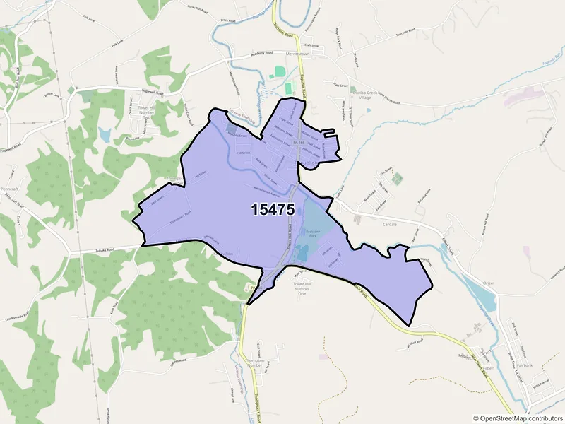 Map of Republic, Pennsylvania and ZIP codes