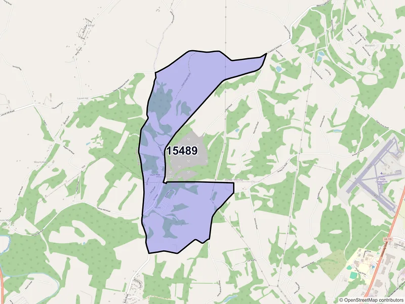 Map of West Leisenring, Pennsylvania and ZIP codes