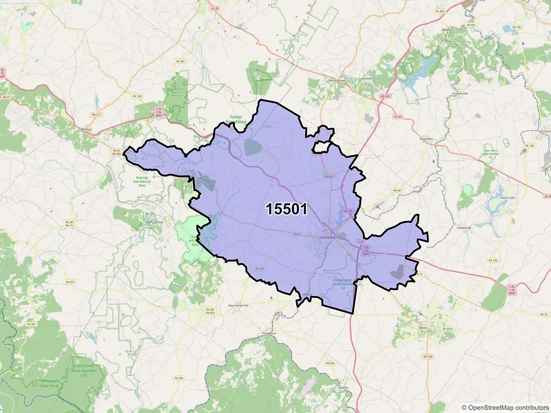 Map of ZIP Code 15501 — Somerset, PA