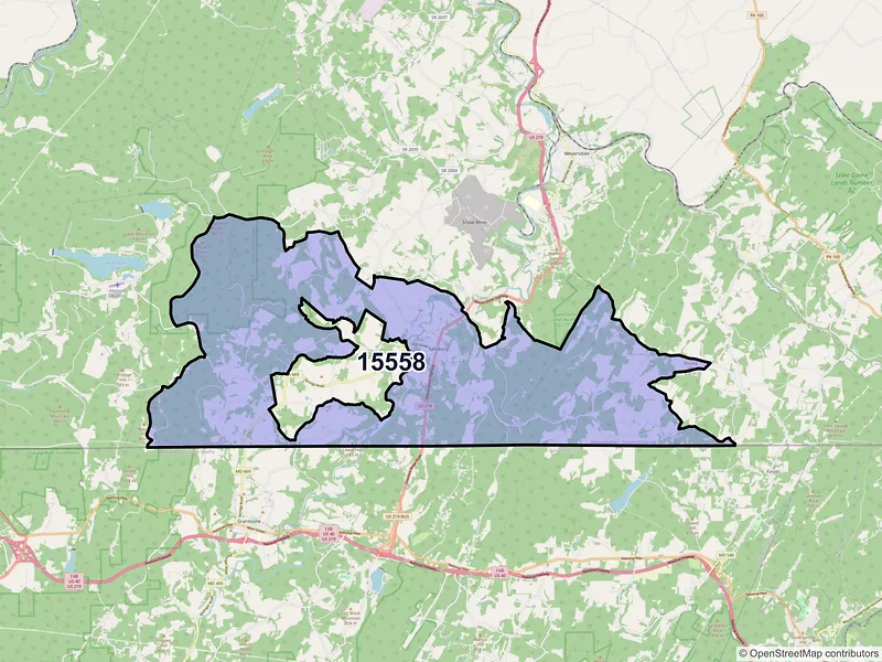 Map of ZIP Code 15558 — Salisbury, PA