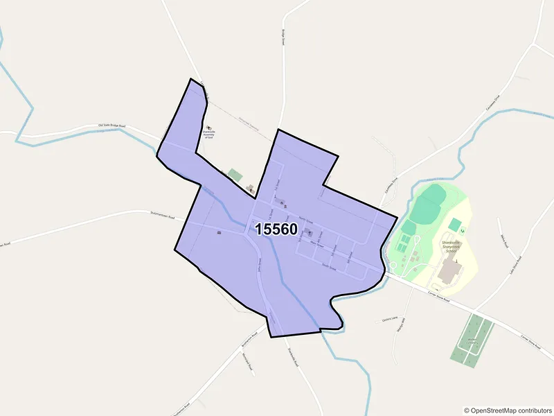 Map of Shanksville, Pennsylvania and ZIP codes