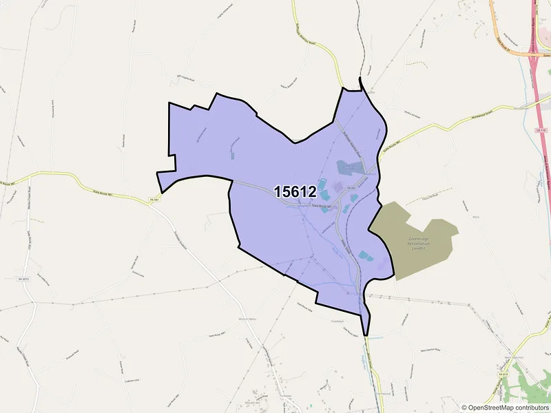 Map of ZIP Code 15612 — Alverton, PA