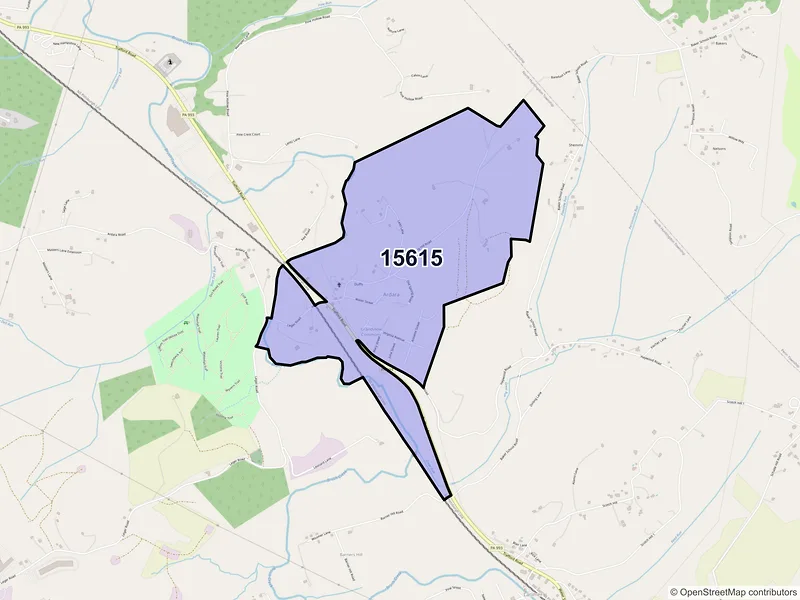 Map of Ardara, Pennsylvania and ZIP codes