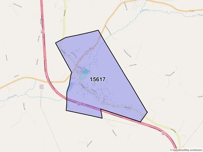 Map of Arona, Pennsylvania and ZIP codes