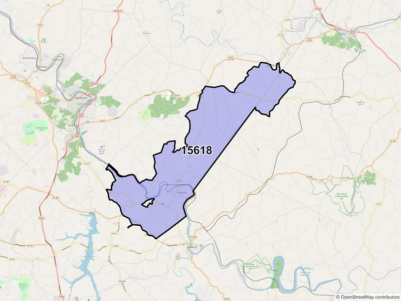 Map of ZIP Code 15618 — Avonmore, PA