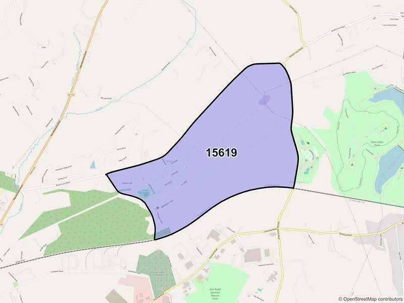 Map of Bovard, Pennsylvania and ZIP codes